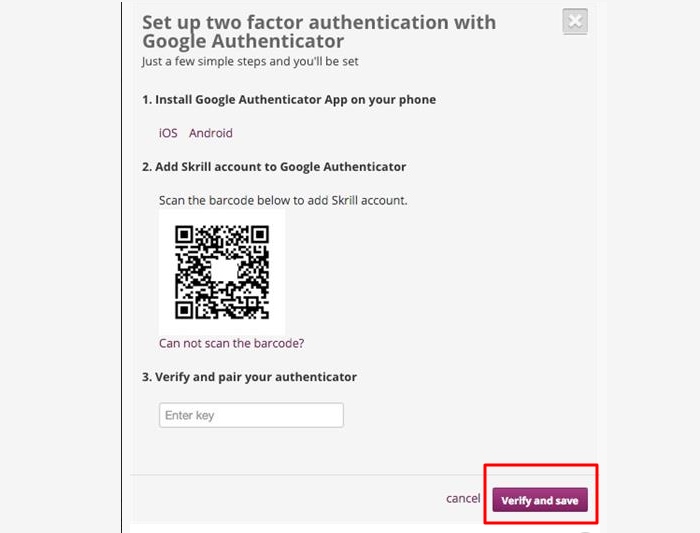 Step 3: Two Factor Authentication